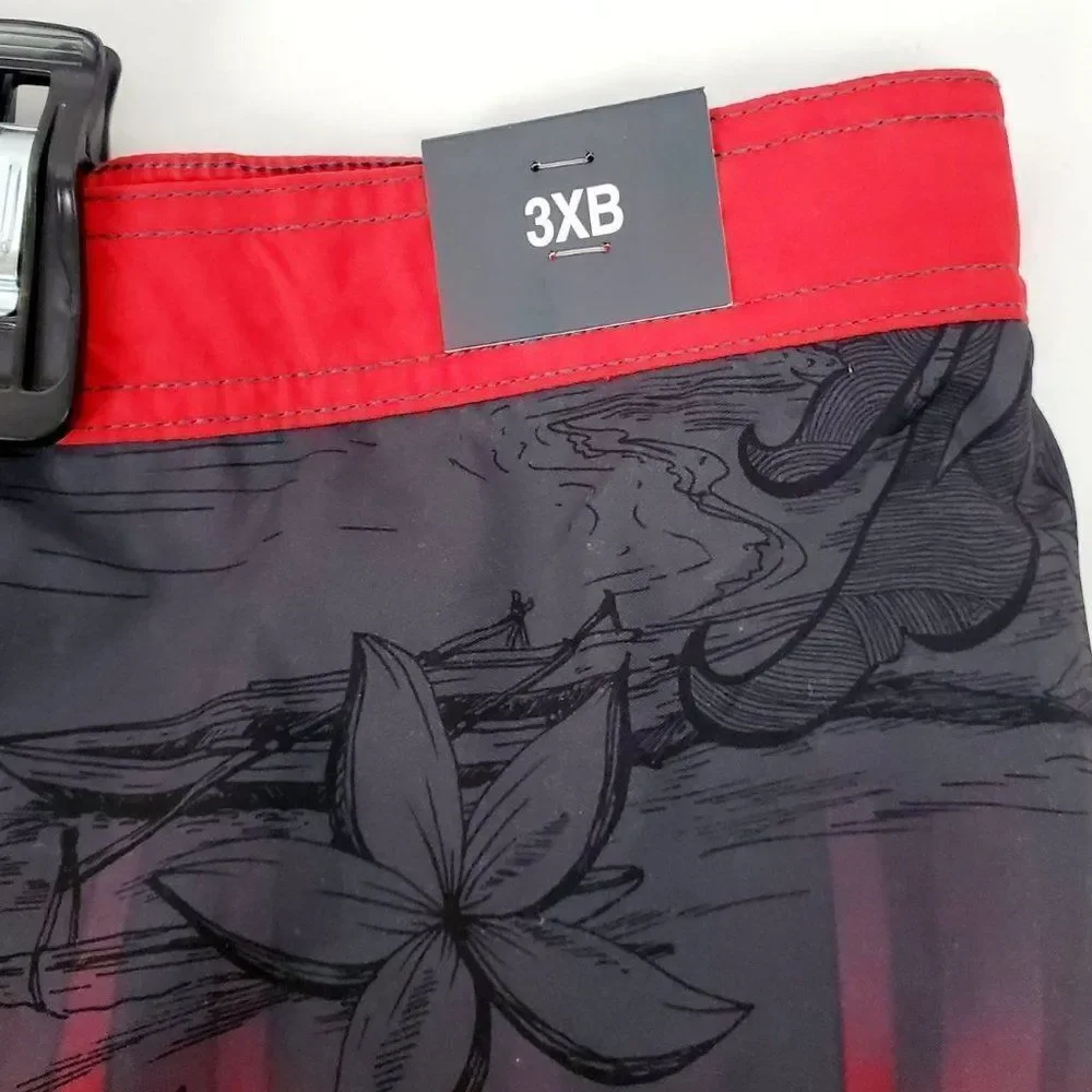 NWT Roundtree & Yorke Swimwear Big sz 3XB red board shorts